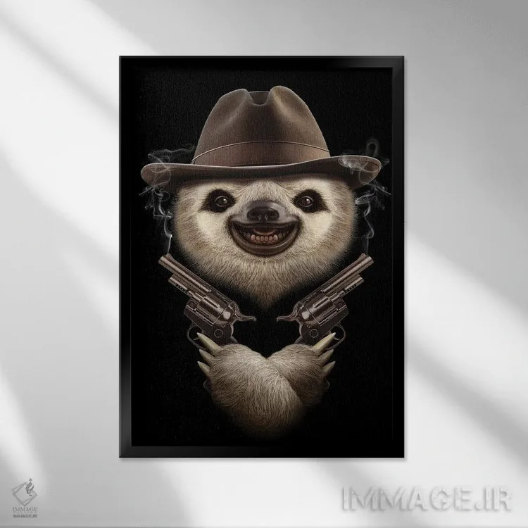 تابلو کُندروی مسلح (با تفنگ ضربدر) اثر آدام لاولس - نمای قابدار مشکی