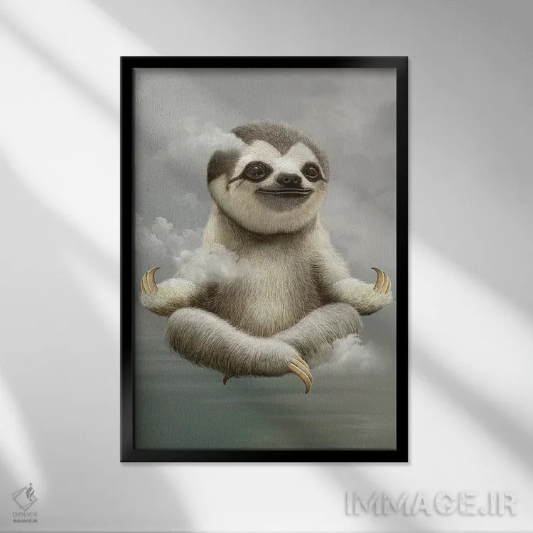 تابلو مراقبهٔ کُندرو اثر آدام لاولس - نمای قابدار مشکی