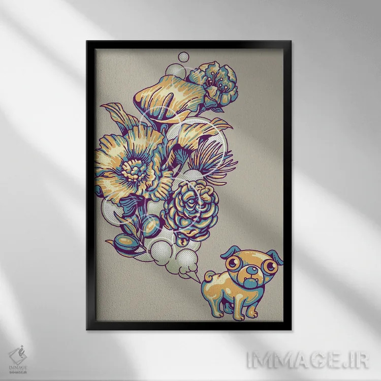 تابلو بوی بد (باد شکم) اثر آدام لاولس - نمای قابدار مشکی