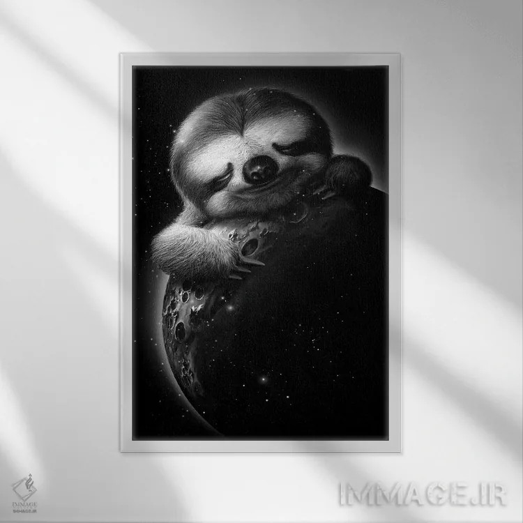 تابلو کُندروی ماه اثر آدام لاولس - نمای قابدار سفید