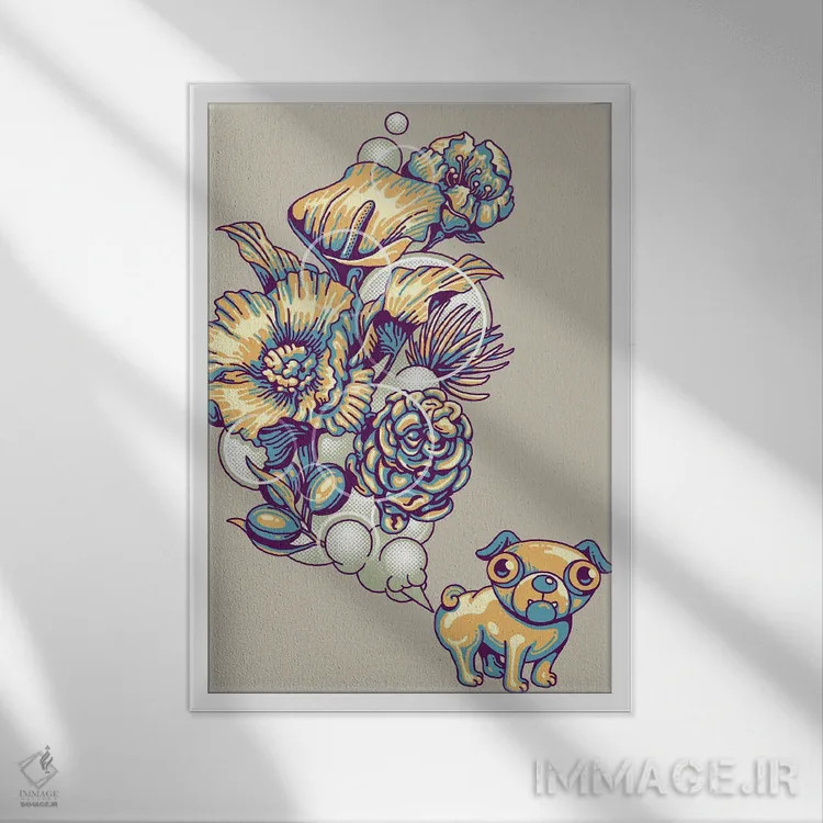 تابلو بوی بد (باد شکم) اثر آدام لاولس - نمای قابدار سفید