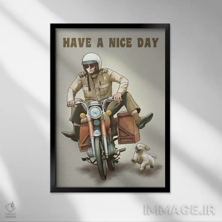 تابلو روز خوبی داشته باشی اثر آدام لاولس - نمای قابدار مشکی