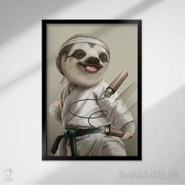 تابلو کُندروی کاراتهکار اثر آدام لاولس - نمای قابدار مشکی