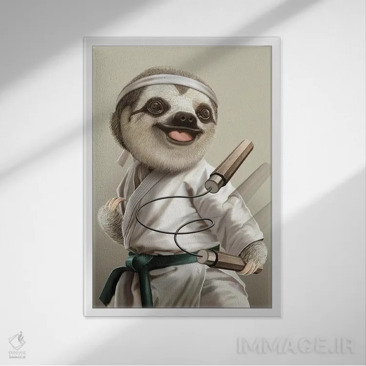 تابلو کُندروی کاراتهکار اثر آدام لاولس - نمای قابدار سفید