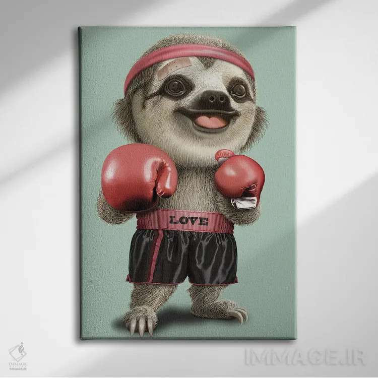 تابلو کُندروی بوکسور ۲۰۲۲ اثر آدام لاولس - نمای روبهرو روی دیوار
