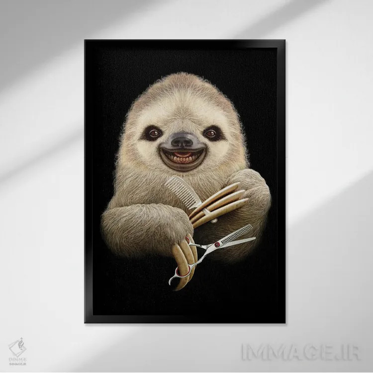 تابلو آرایشگر کُندرو اثر آدام لاولس - نمای قابدار مشکی