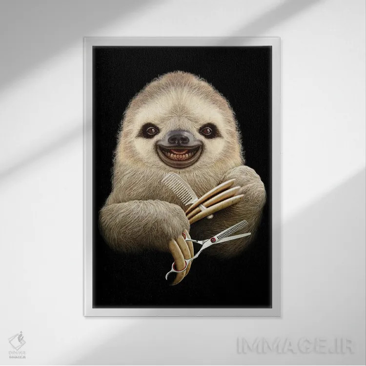 تابلو آرایشگر کُندرو اثر آدام لاولس - نمای قابدار سفید