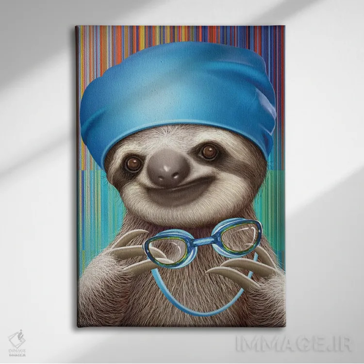 تابلو کُندرو با عینک شنا اثر آدام لاولس - نمای روبهرو روی دیوار