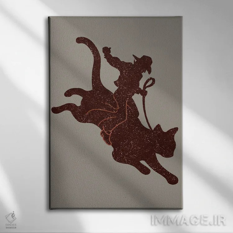 تابلو گربه سوارکار رویدیو اثر آدام لاولس - نمای روبهرو روی دیوار