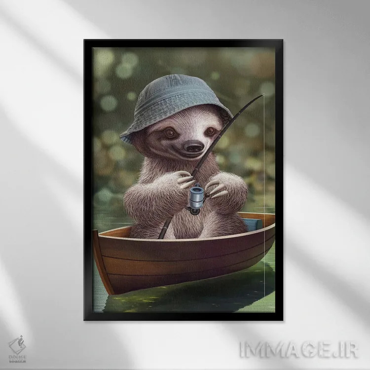 تابلو کُندرو ماهیگیر اثر آدام لاولس - نمای قابدار مشکی