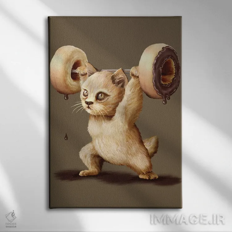 تابلو بلند کردن دونات اثر آدام لاولس - نمای روبهرو روی دیوار