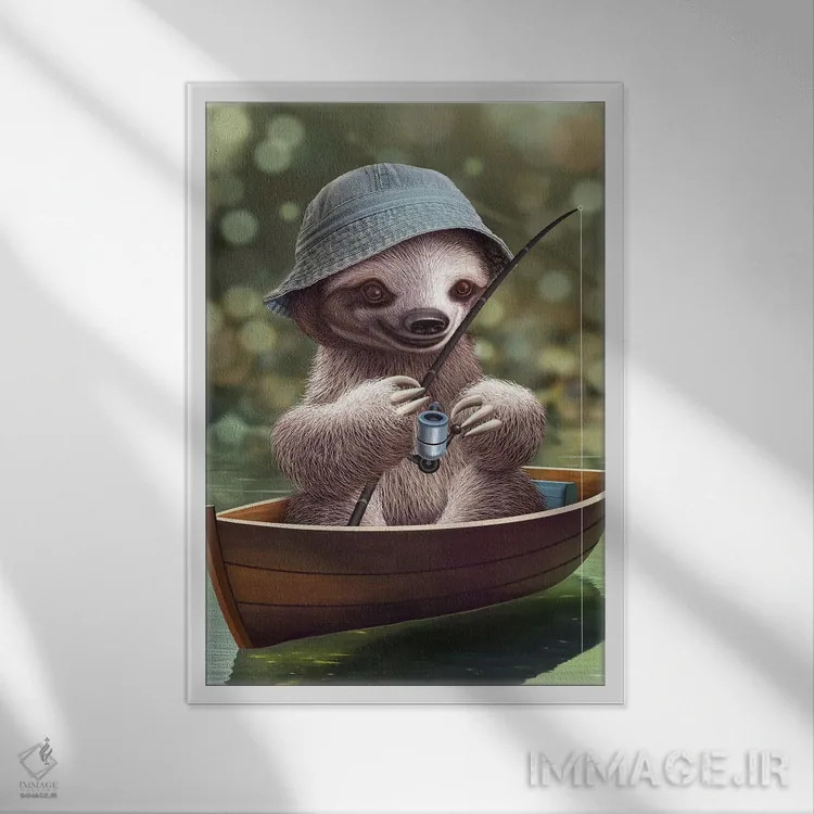 تابلو کُندرو ماهیگیر اثر آدام لاولس - نمای قابدار سفید