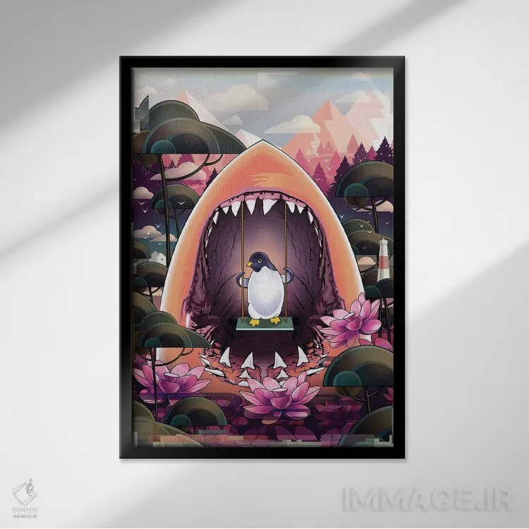 تابلو خوش بگذران اثر آدام لاولس - نمای قابدار مشکی