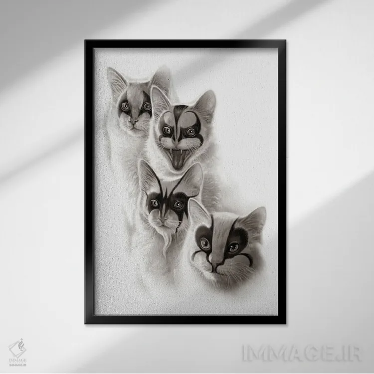 تابلو اجرای هوی متال (موسیقی) اثر آدام لاولس - نمای قابدار مشکی