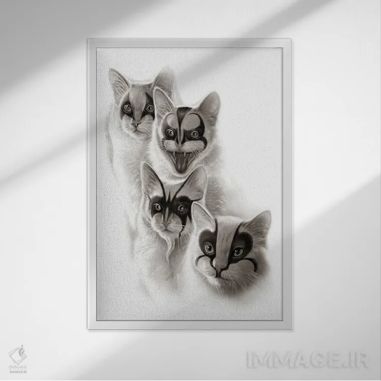 تابلو اجرای هوی متال (موسیقی) اثر آدام لاولس - نمای قابدار سفید