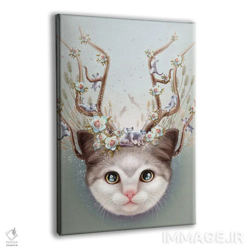 تابلو بچهگربه با شاخ بالا اثر آدام لاولس - نمای پرسپکتیو محصول