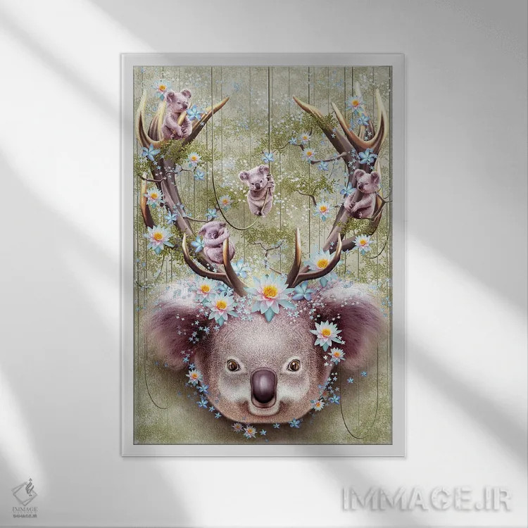 تابلو کوالا اثر آدام لاولس - نمای قابدار سفید