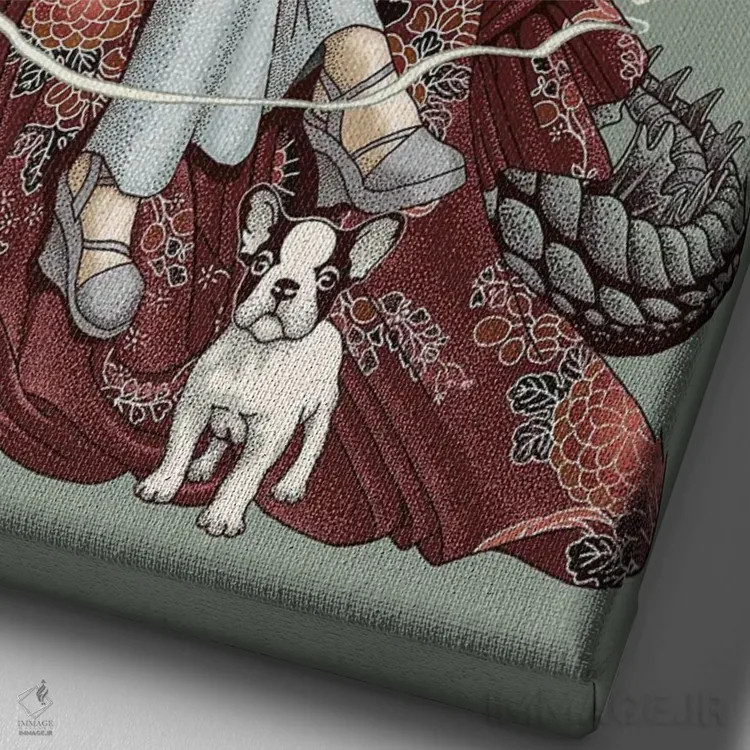 تابلو من را دوست بدار، سگم را هم دوست بدار اثر آدام لاولس - نمای نزدیک بافت بوم