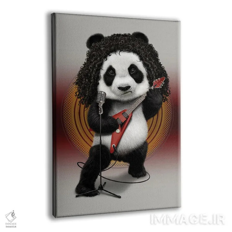 تابلو پاندای فلزی اثر آدام لاولس - نمای پرسپکتیو محصول
