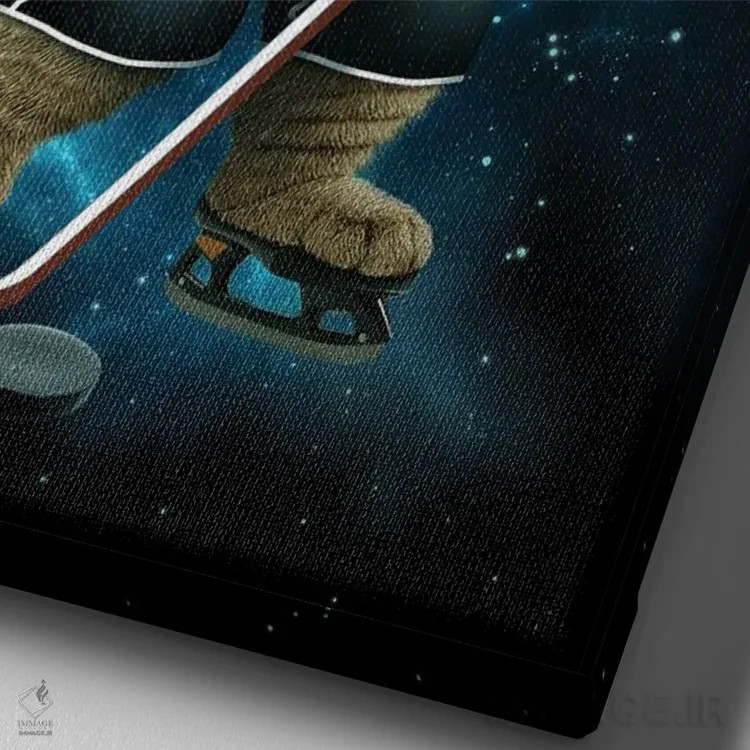 تابلو هاکی روی یخ میو اثر آدام لاولس - نمای نزدیک بافت بوم