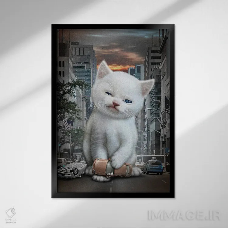 تابلو حمله میو اثر آدام لاولس - نمای قابدار مشکی