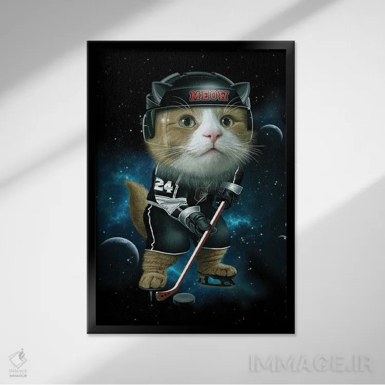 تابلو هاکی روی یخ میو اثر آدام لاولس - نمای قابدار مشکی