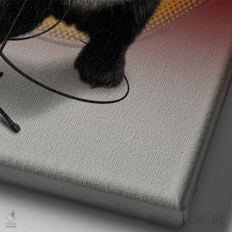 تابلو پاندای فلزی اثر آدام لاولس - نمای نزدیک بافت بوم