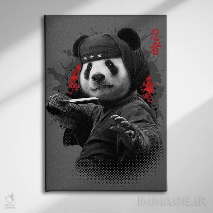 تابلو پاندای نینجا اثر آدام لاولس - نمای روبهرو روی دیوار