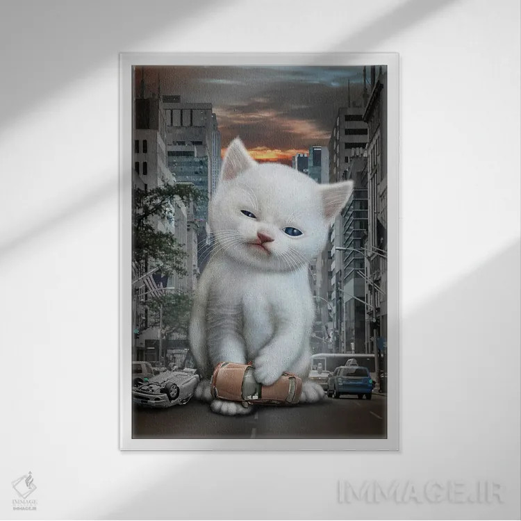 تابلو حمله میو اثر آدام لاولس - نمای قابدار سفید