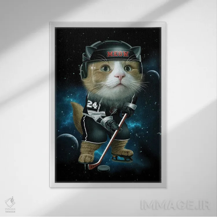 تابلو هاکی روی یخ میو اثر آدام لاولس - نمای قابدار سفید