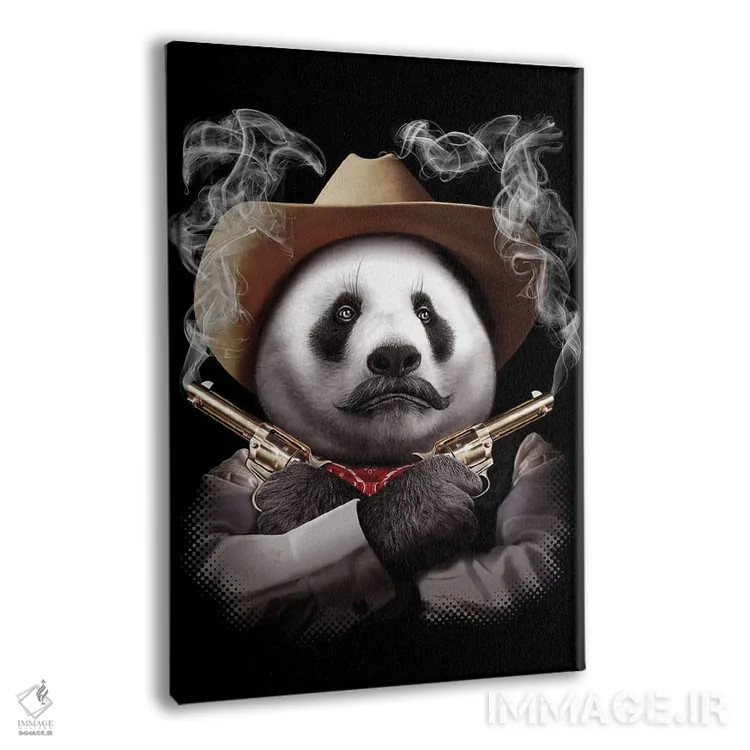 تابلو پاندا با تفنگ ضربدری اثر آدام لاولس - نمای پرسپکتیو محصول