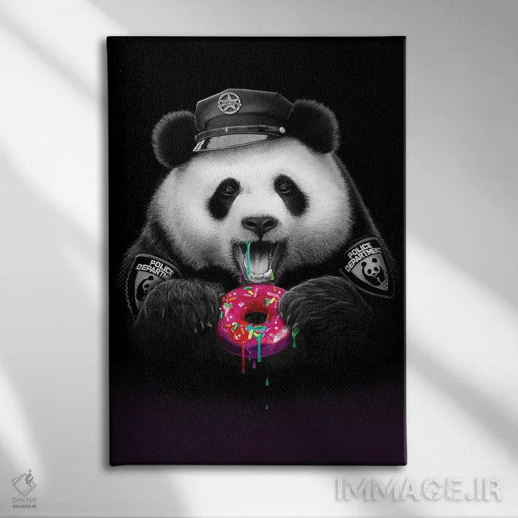 تابلو پاندا عاشق دونات اثر آدام لاولس - نمای روبهرو روی دیوار
