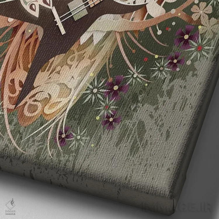 تابلو جغد جشنواره هوی متال اثر آدام لاولس - نمای نزدیک بافت بوم