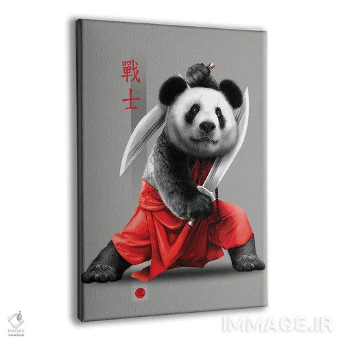 تابلو پاندا با شمشیرها اثر آدام لاولس - نمای پرسپکتیو محصول
