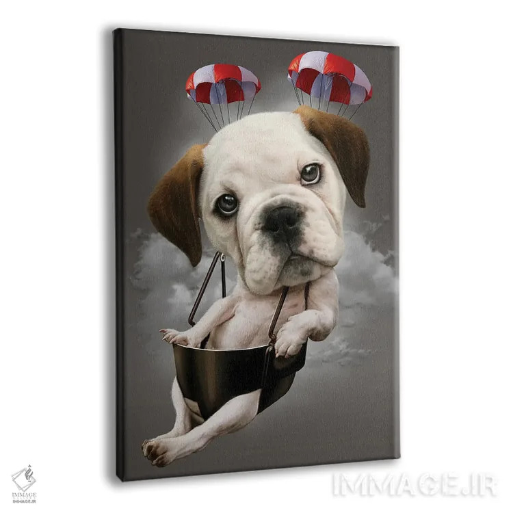 تابلو سگ چترباز اثر آدام لاولس - نمای پرسپکتیو محصول
