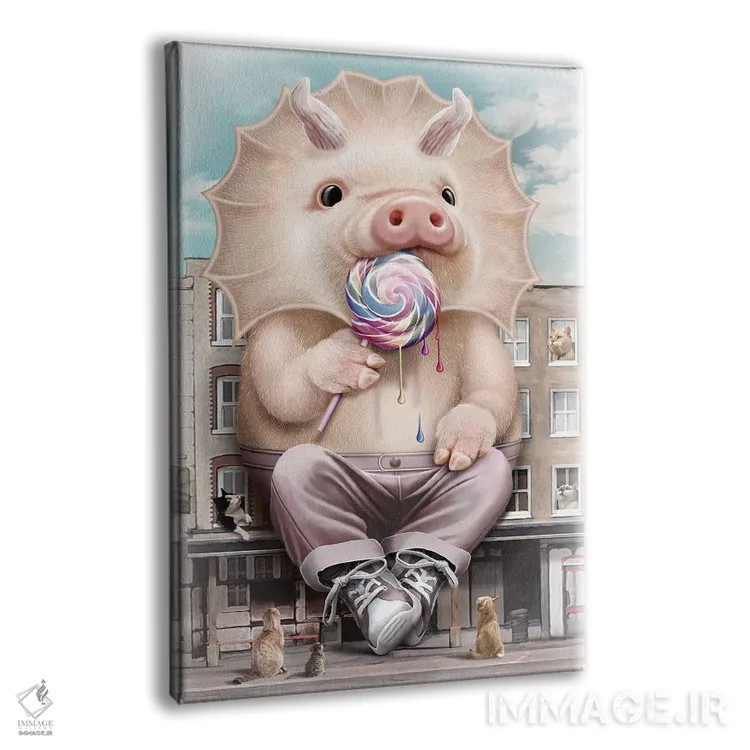 تابلو پیگاسور (خوکدایناسور) اثر آدام لاولس - نمای پرسپکتیو محصول