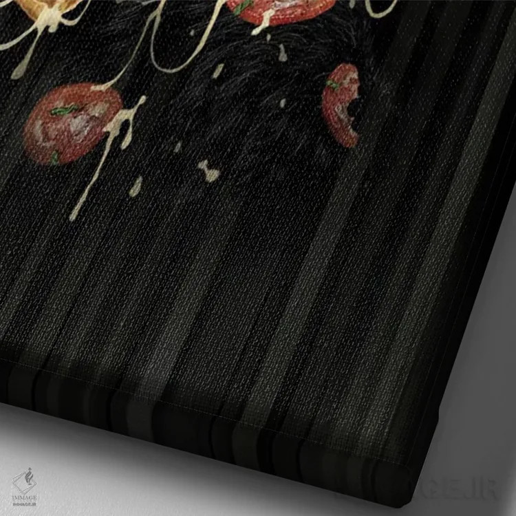 تابلو پاندا عاشق پیتزا اثر آدام لاولس - نمای نزدیک بافت بوم