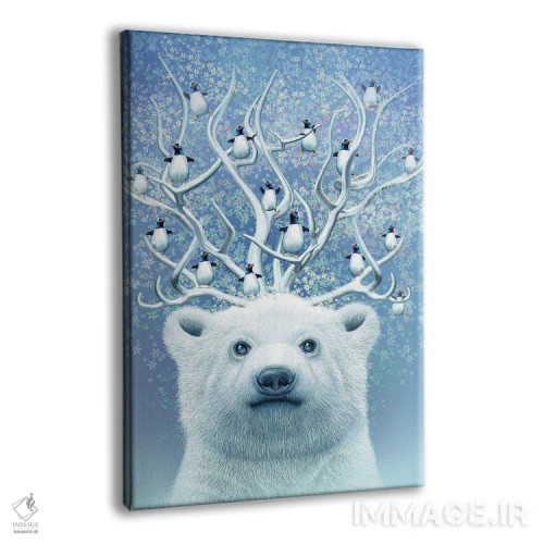 تابلو خرس قطبی با شاخ بالا اثر آدام لاولس - نمای پرسپکتیو محصول