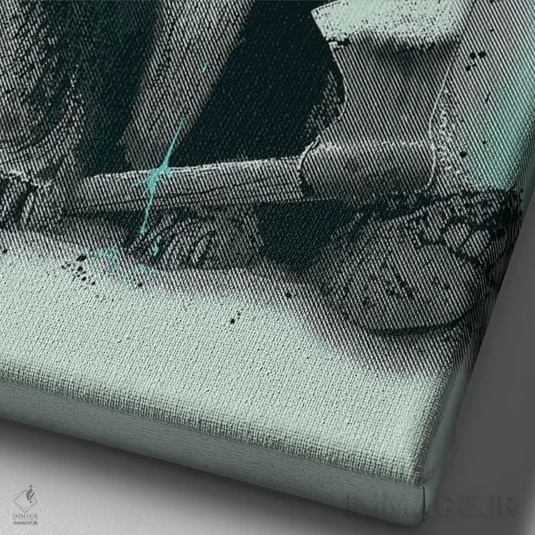 تابلو پاندالووین (ترکیبی از پاندا و هالووین) اثر آدام لاولس - نمای نزدیک بافت بوم