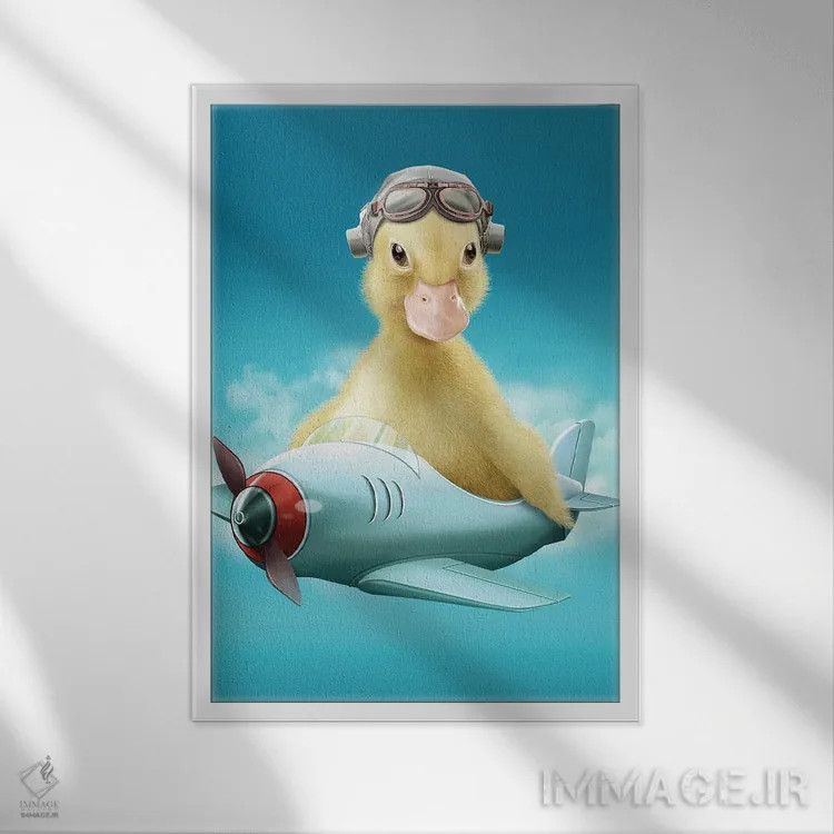 تابلو اردک خلبان اثر آدام لاولس - نمای قابدار سفید