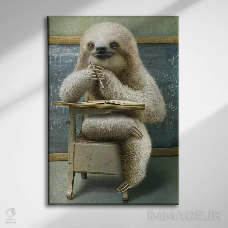 تابلو تنبل در کلاس اثر آدام لاولس - نمای روبهرو روی دیوار