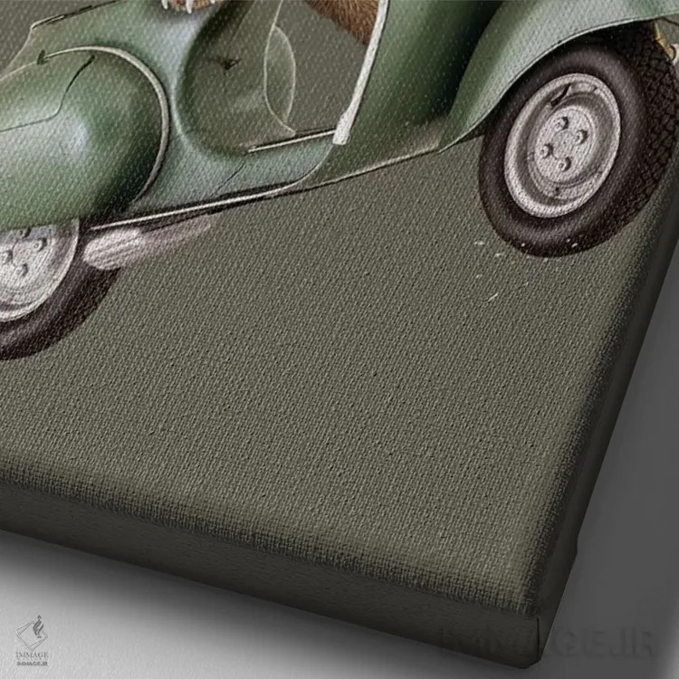 تابلو گربهٔ فراری اثر آدام لاولس - نمای نزدیک بافت بوم