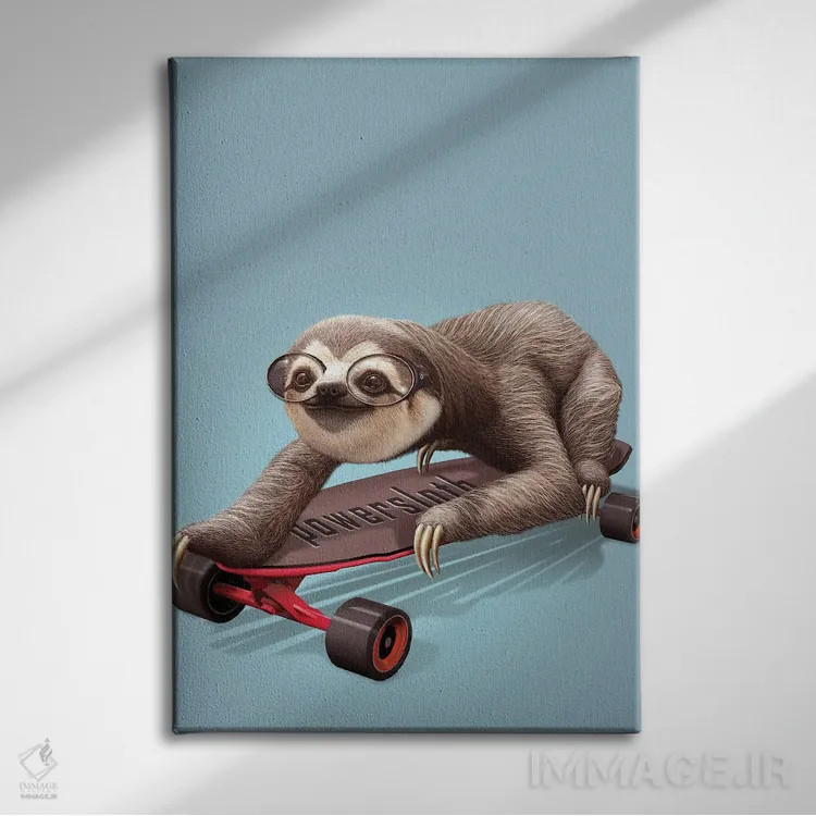 تابلو تنبل اسکیتباز اثر آدام لاولس - نمای روبهرو روی دیوار