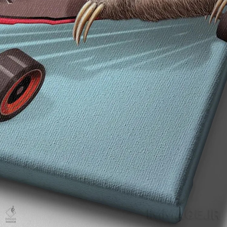 تابلو تنبل اسکیتباز اثر آدام لاولس - نمای نزدیک بافت بوم