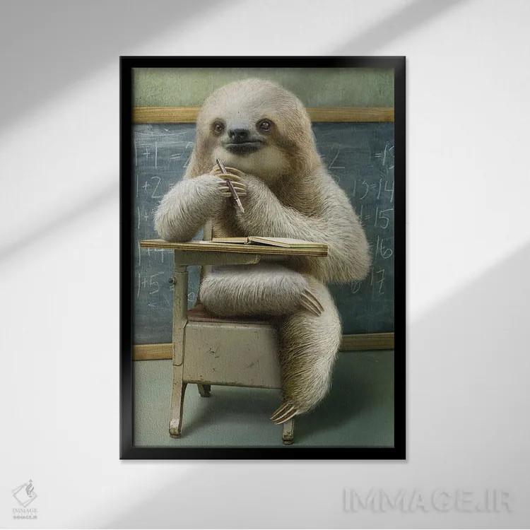 تابلو تنبل در کلاس اثر آدام لاولس - نمای قابدار مشکی