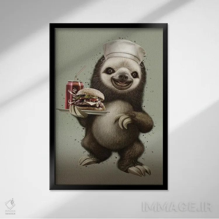 تابلو تنبل گارسون اثر آدام لاولس - نمای قابدار مشکی