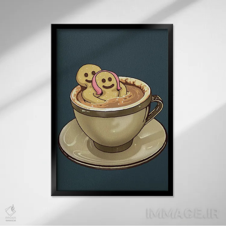 تابلو خیس خوردن اثر آدام لاولس - نمای قابدار مشکی