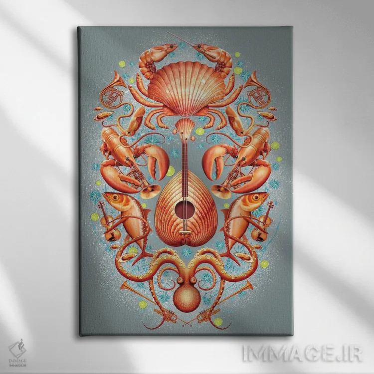 تابلو ارکستر اسید اوریک اثر آدام لاولس - نمای روبهرو روی دیوار