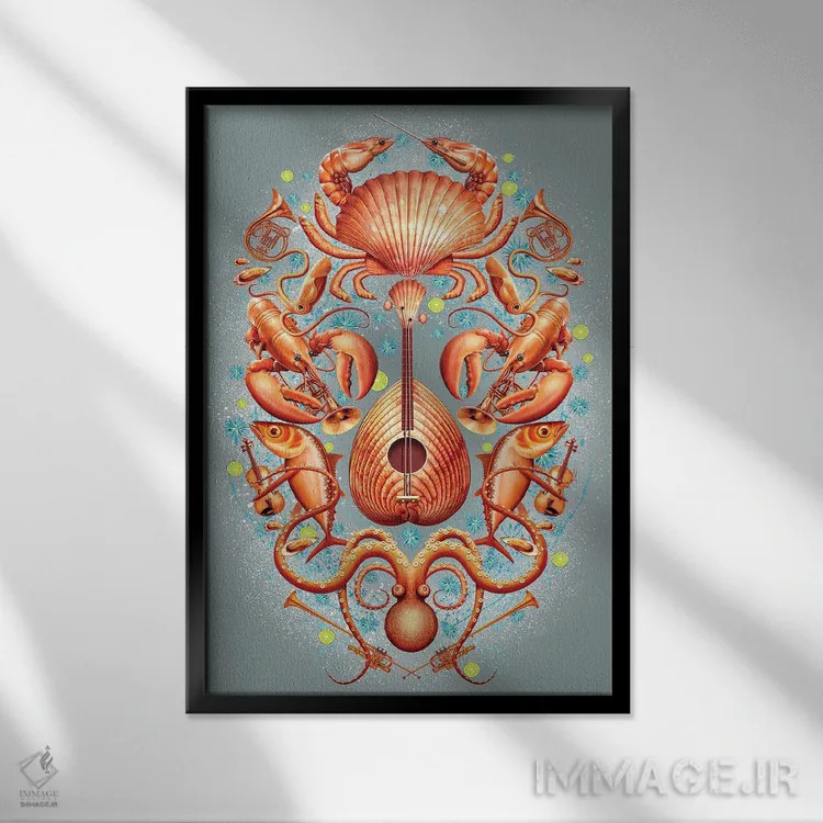 تابلو ارکستر اسید اوریک اثر آدام لاولس - نمای قابدار مشکی