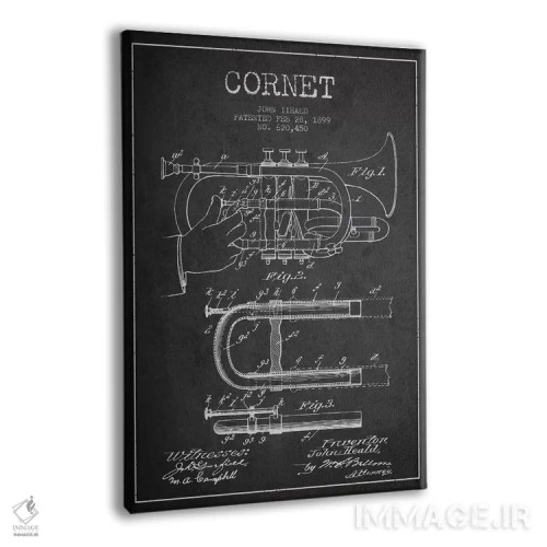 تابلو نقشهٔ پتنت کرنت (ذغالی) اثر پیکسل کهنه (استودیو/نام هنری) - نمای پرسپکتیو محصول